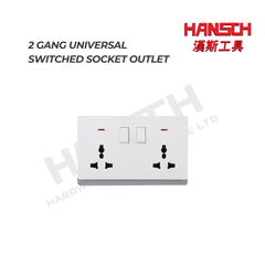 13A 250V 2 Gang Universal Switched Socket Outlet 万能带开关插座