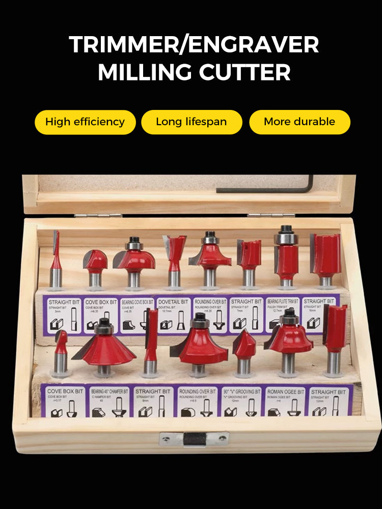Woodworking Bit Set (Wood Box) 木工套装刀具(木盒)