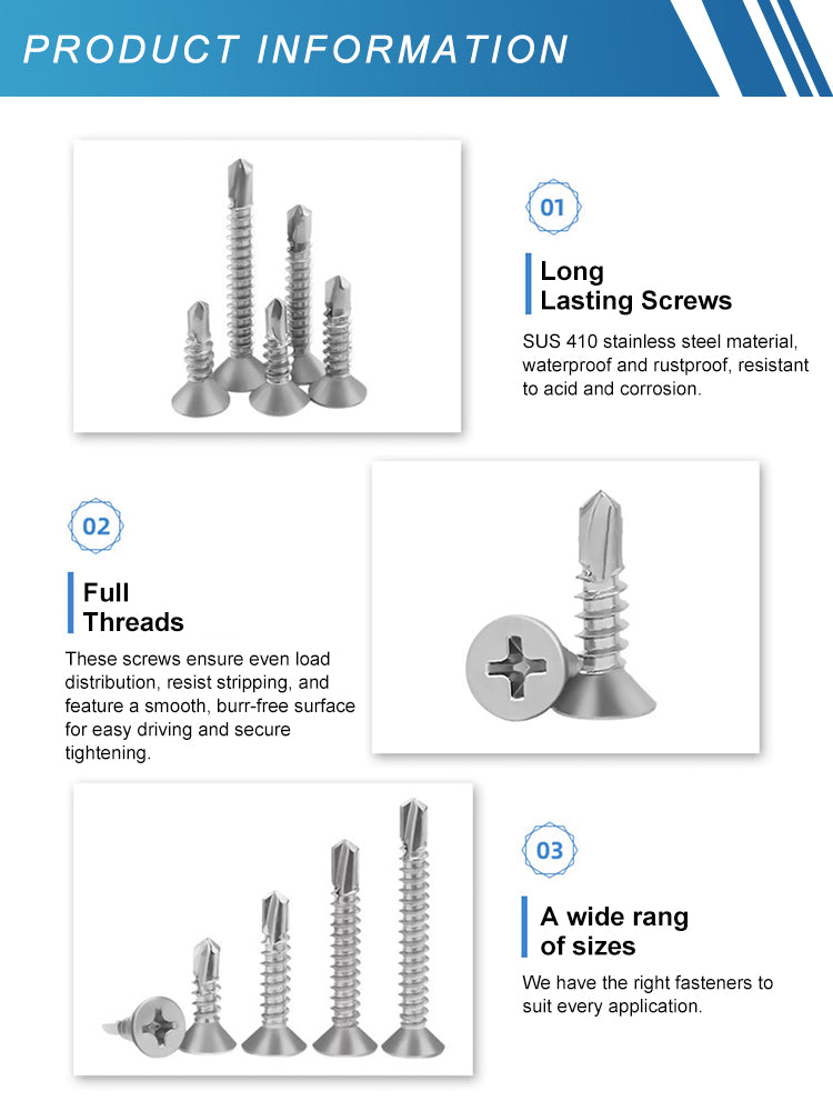S/S 410 Flat Head Self Drilling Screw