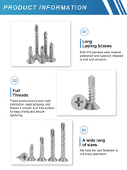 S/S 410 Flat Head Self Drilling Screw