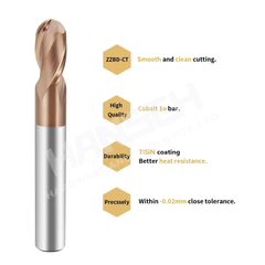 ZZBD-CT 2 Flute Carbide Ball Nose End Mills for Milling Steels (二刃钢用球刀)
