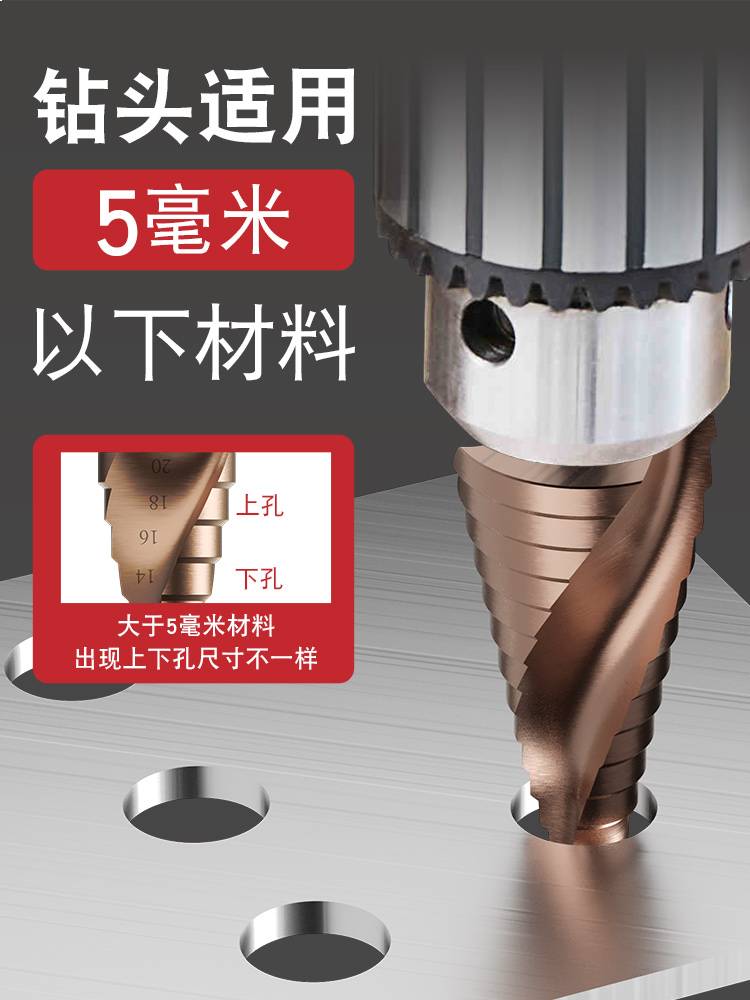 Hansch High-speed Steel Cobalt Tower Drill Stainless Steel Expansion Hole Step Drill Bit Multi-function Metal Hole Opener Step