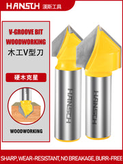 Woodworking V-Shaped Cutter, Trimming Machine, Engraving Machine, Aluminum-Plastic Panel Grooving Cutter, Slot Milling Cutter, 90-Degree V-Shaped Cutter Head