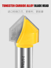 Woodworking V-Shaped Cutter, Trimming Machine, Engraving Machine, Aluminum-Plastic Panel Grooving Cutter, Slot Milling Cutter, 90-Degree V-Shaped Cutter Head