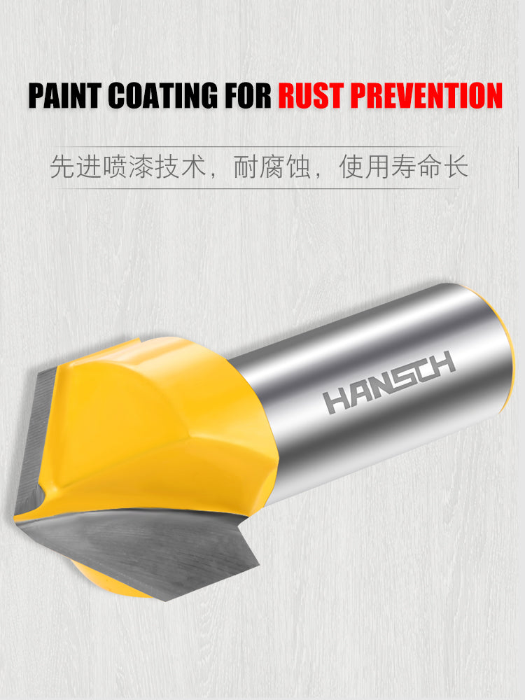 Woodworking V-Shaped Cutter, Trimming Machine, Engraving Machine, Aluminum-Plastic Panel Grooving Cutter, Slot Milling Cutter, 90-Degree V-Shaped Cutter Head
