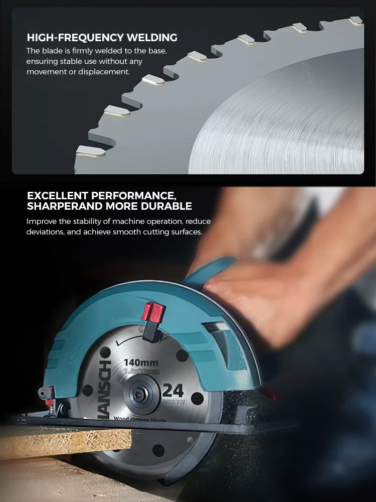 HS Li-Batteries Saw Blade 140*24T*20*1.6 锂电锯片(带花孔)