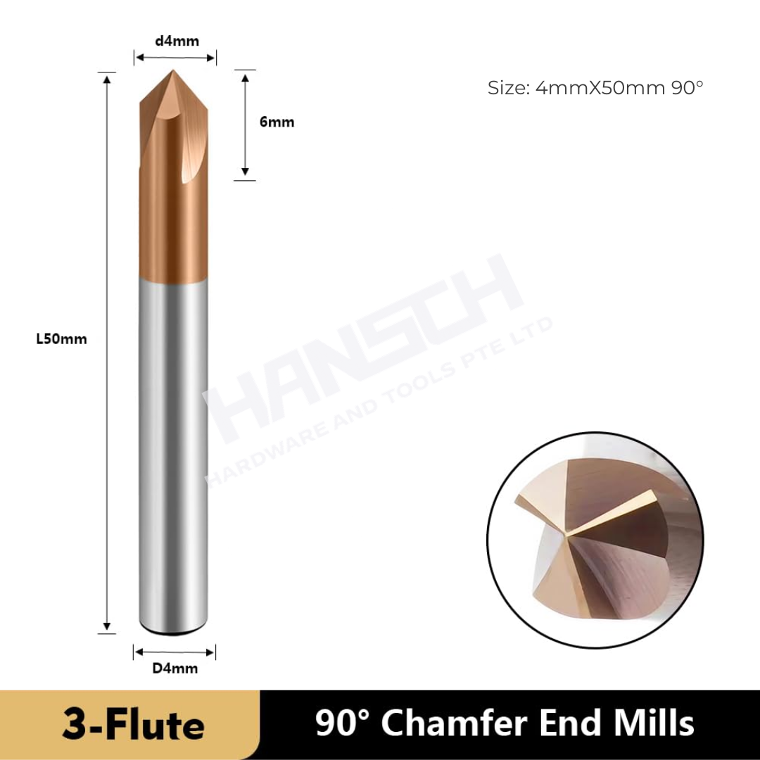 ZZBD-CT Chamfer End Mills CNC Carving Bits 3 Flutes for Steel 三刃钢用倒角刀