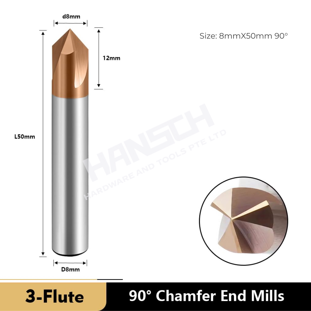 ZZBD-CT Chamfer End Mills CNC Carving Bits 3 Flutes for Steel 三刃钢用倒角刀