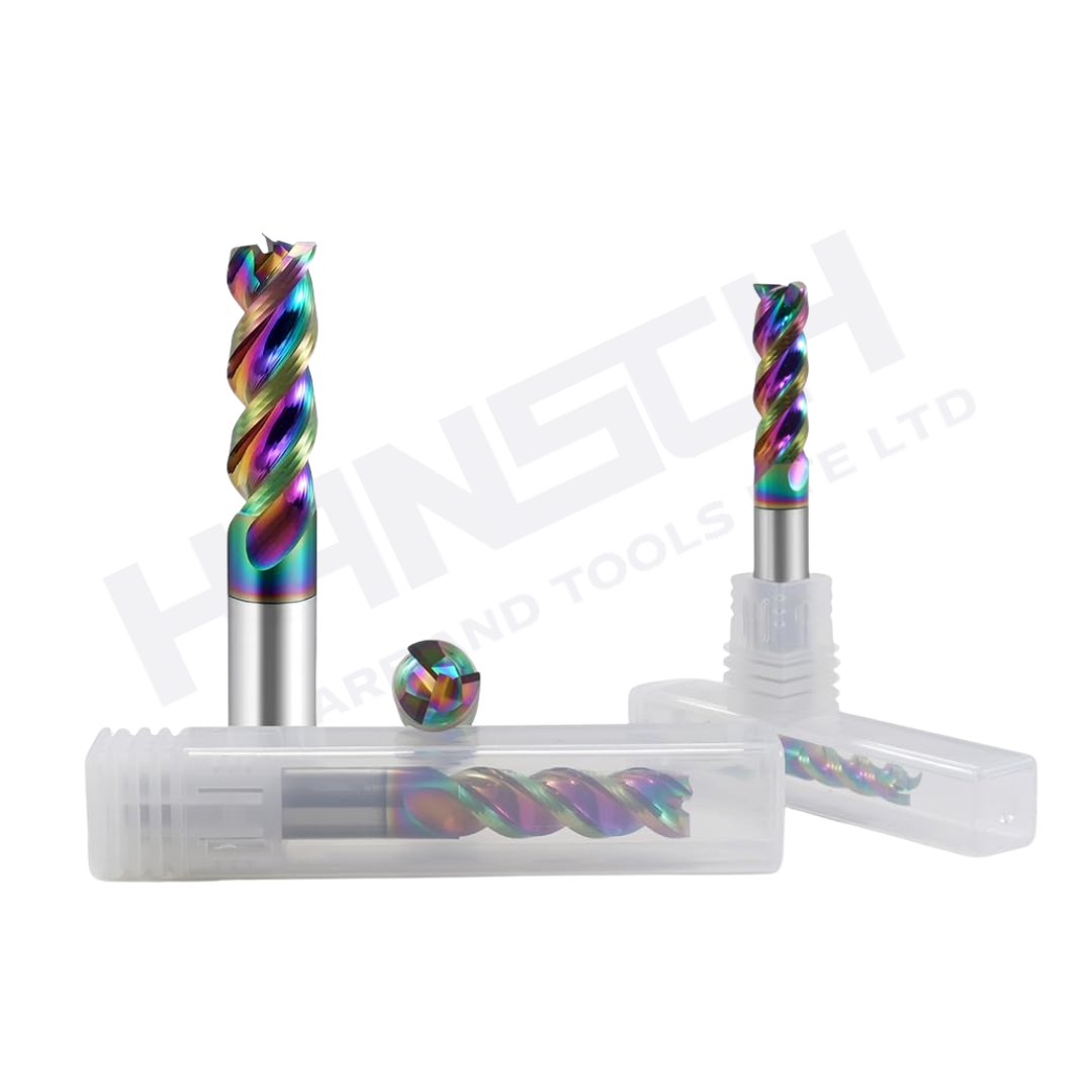 ZZBD-CT Carbide U-Groove End Mills 3 Flute DLC Coated for Aluminum DLC-Coating (三刃铝用平刀七彩)