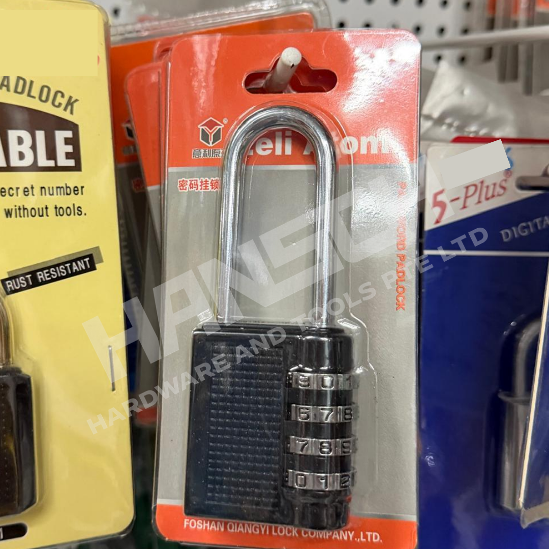 4-Digit Long Shackle Combination Padlock Heavy Duty Number Code Security Lock 四位密码长梁挂锁