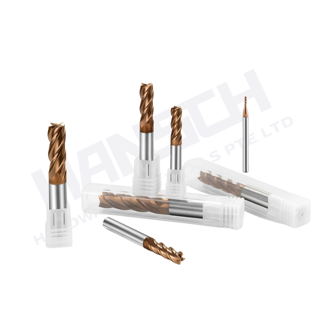 ZZBD-CT Carbide Square End Mills - 4 Flutes for Milling Alloy Steels, Hardened Steel, Metal 四刃钢用平刀