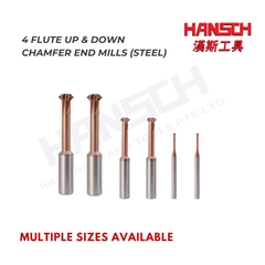ZZBD-CT Up Down Chamfer End Mills 4 Flutes Front Back for Steel