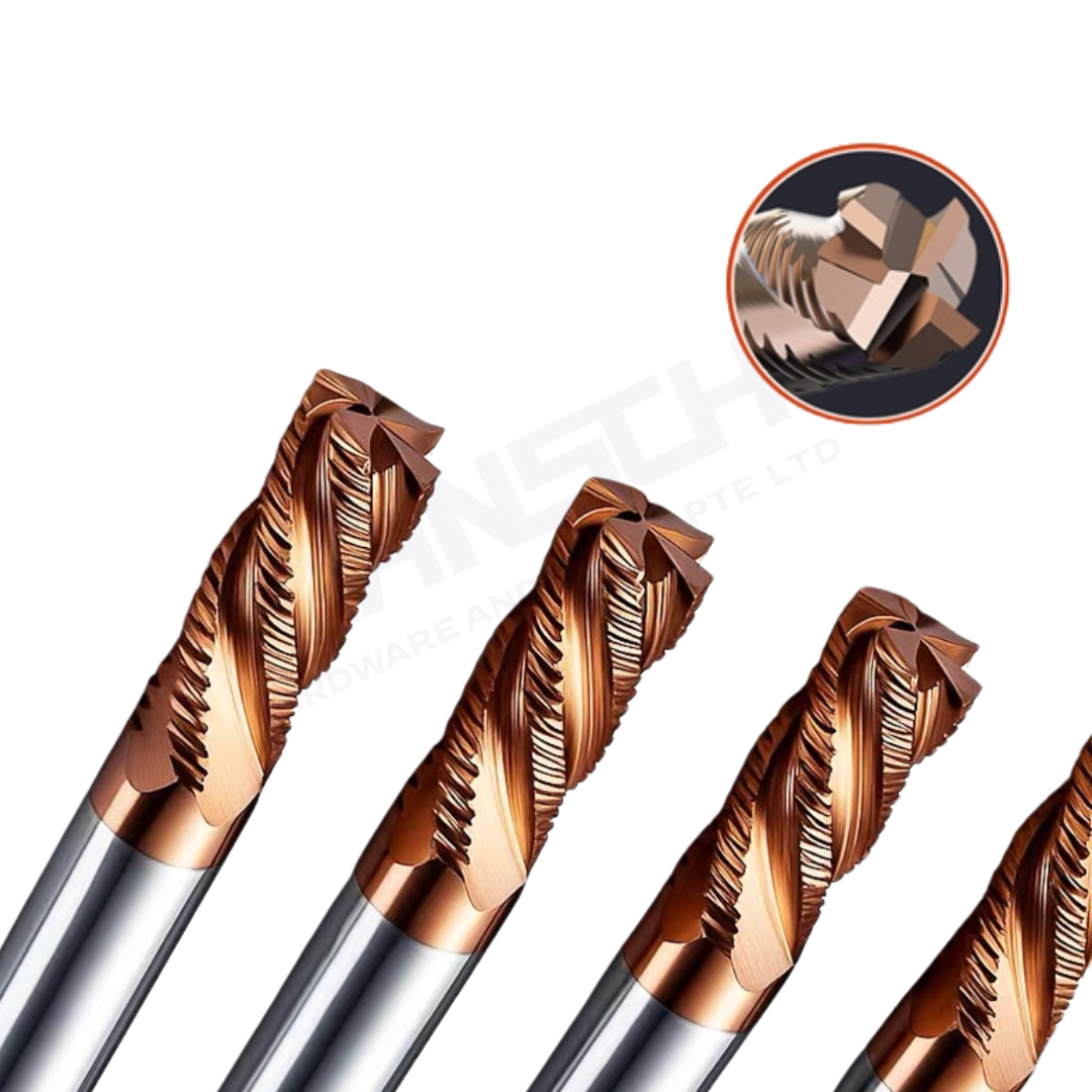 ZZBD-CT Roughing End Mills 4 Flute Carbide for Alumnium CNC (四刃钢用粗皮刀)