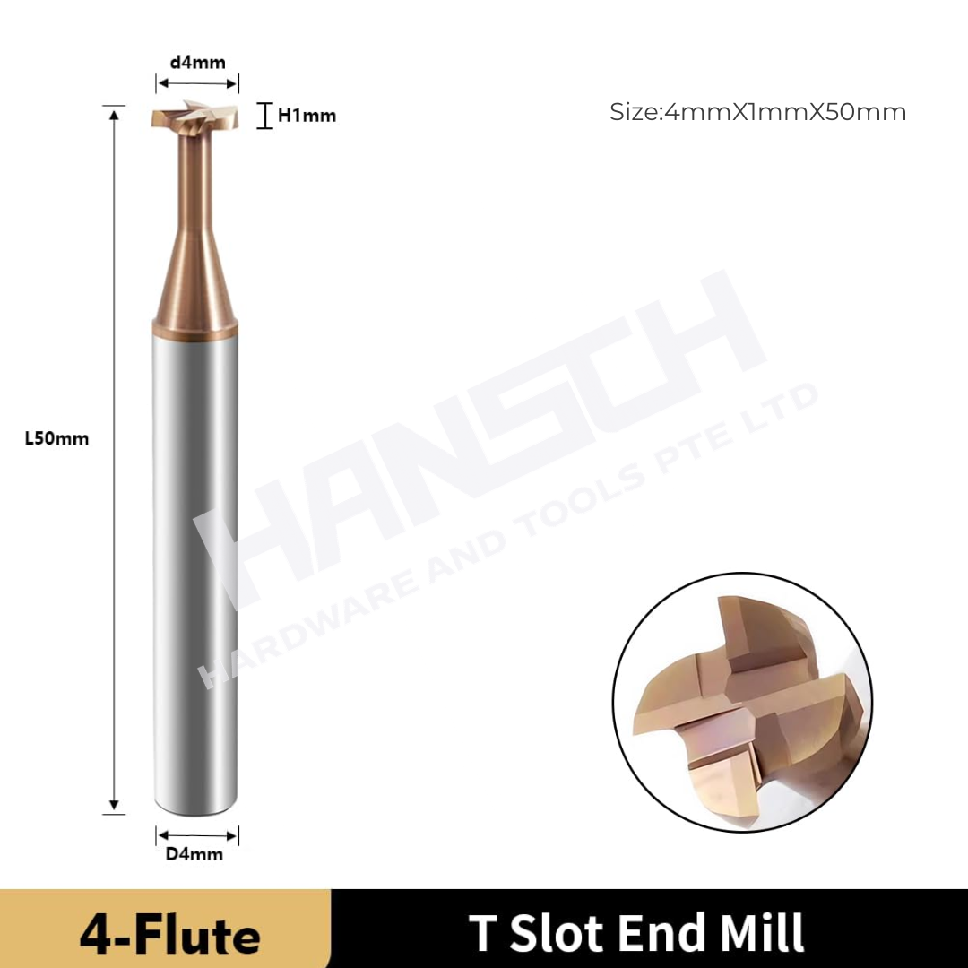 ZZBD-CT Carbide T-Slot End Mills 4 Flute for Carbon Steel,Alloy Steel & Cast Iron 四刃钢用T型刀