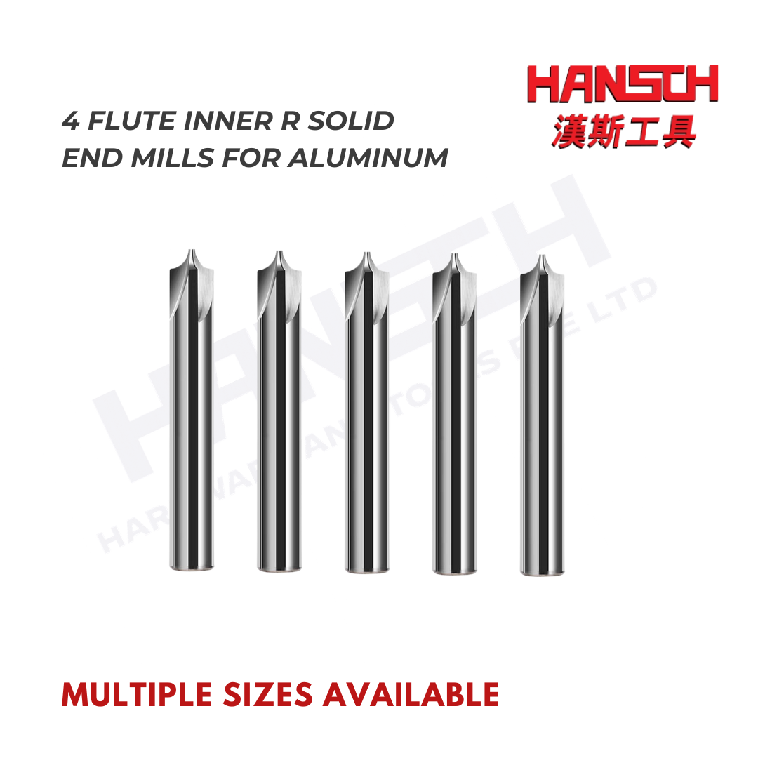 ZZBD-CT 4 Flute Inner Radius End Mill for Aluminum | Solid Carbide CNC Radius Milling Cutter (四刃铝用内R刀)
