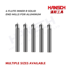 ZZBD-CT 4 Flute Inner Radius End Mill for Aluminum | Solid Carbide CNC Radius Milling Cutter (四刃铝用内R刀)
