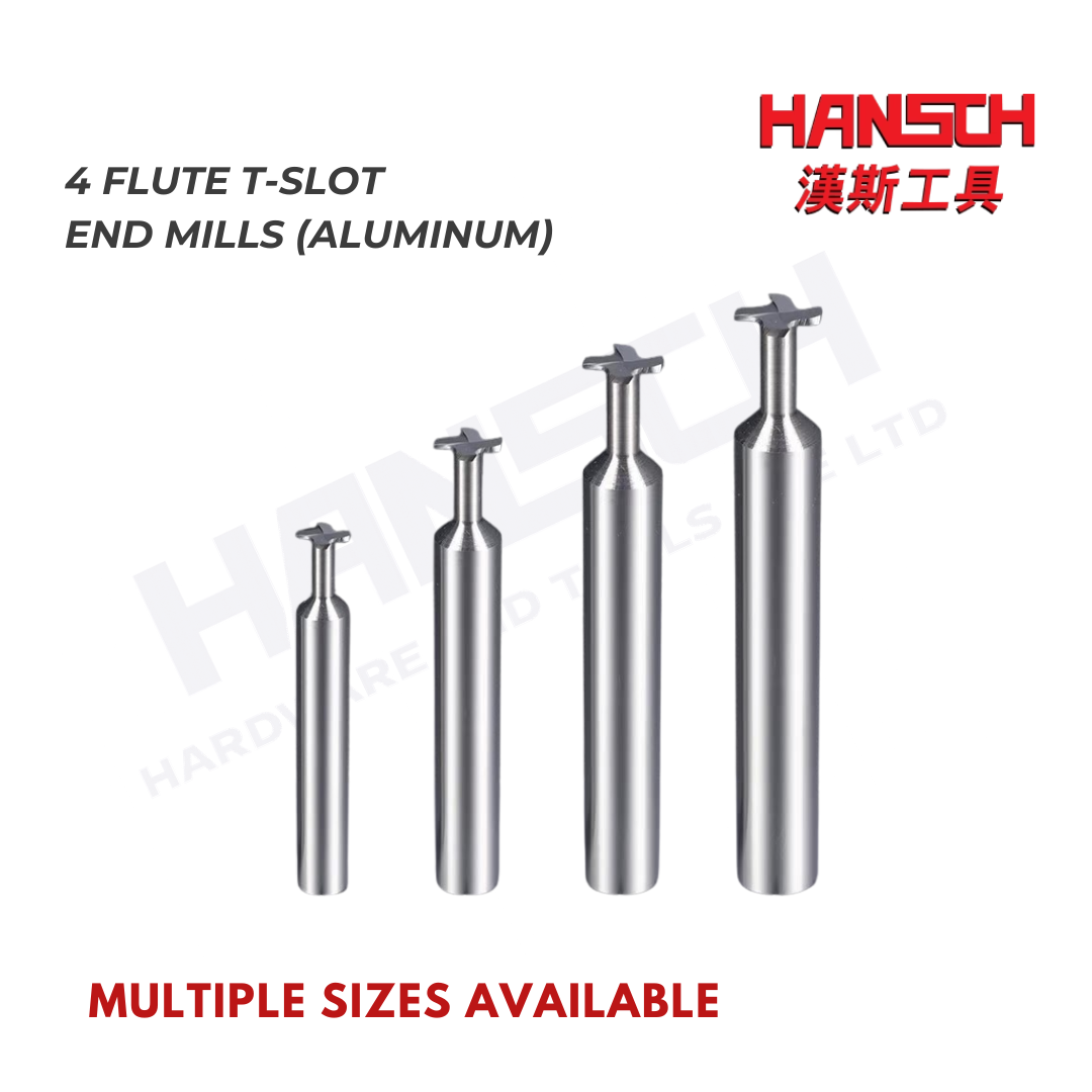 ZZBD-CT 4 Flute T-Slot End Mill for Aluminum | Solid Carbide CNC T-Slot Milling Cutter  (四刃铝用T形刀)