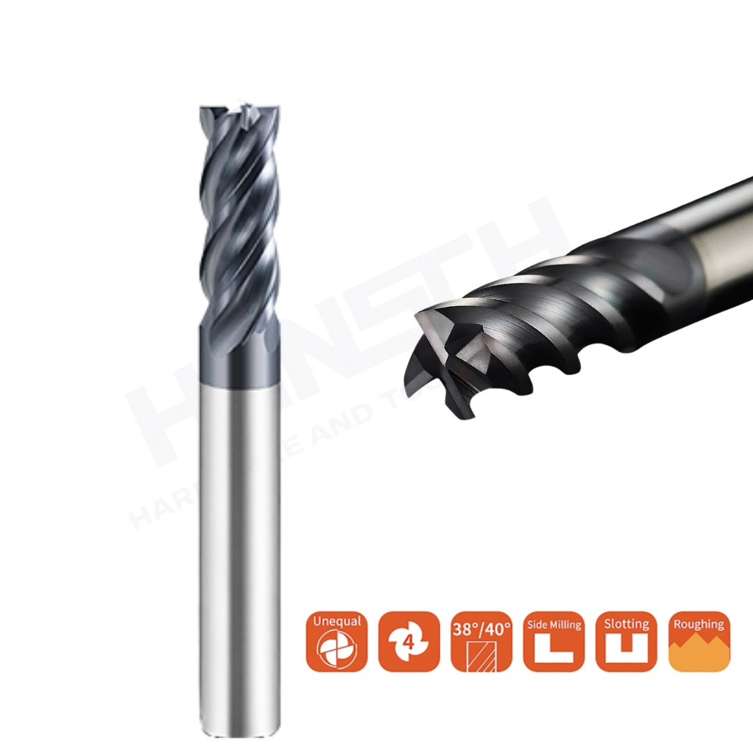 4 Flute U-Groove Square End Mill for Stainless Steel | Solid Carbide CNC Milling Cutter (四刃U型槽不锈钢铣刀)