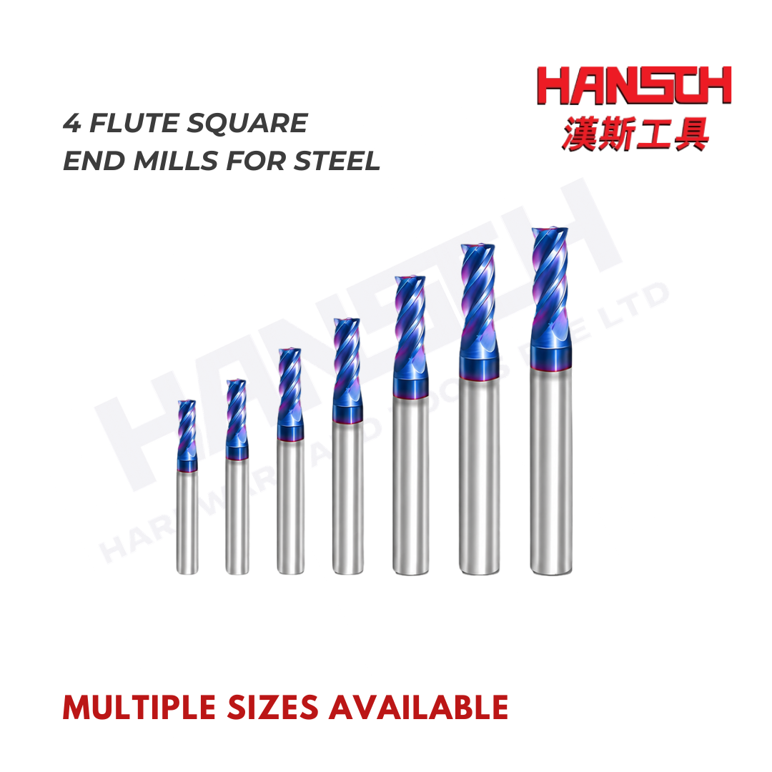 ZZBD-CT 4 Flute Square End Mill for Steel | Solid Carbide CNC Milling Cutter (四刃钢用平刀)