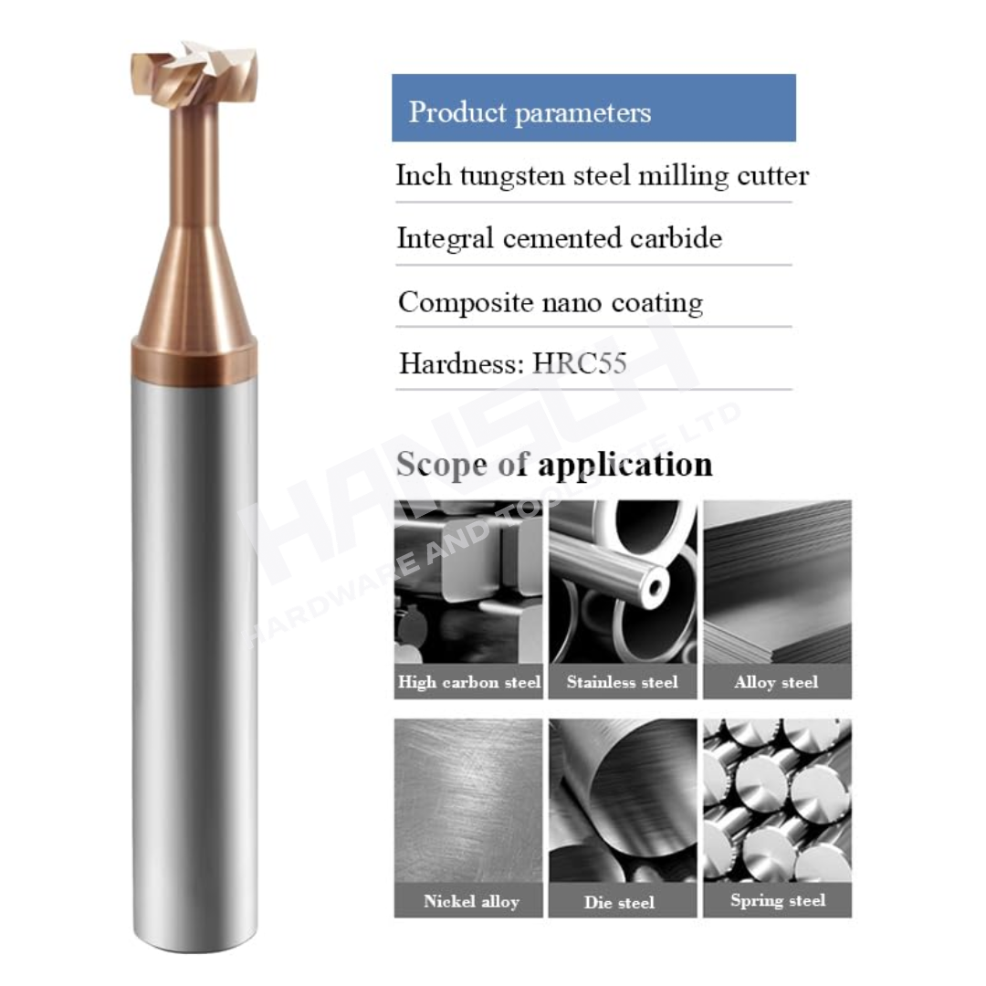 ZZBD-CT Carbide T-Slot End Mills 4 Flute for Carbon Steel,Alloy Steel & Cast Iron 四刃钢用T型刀
