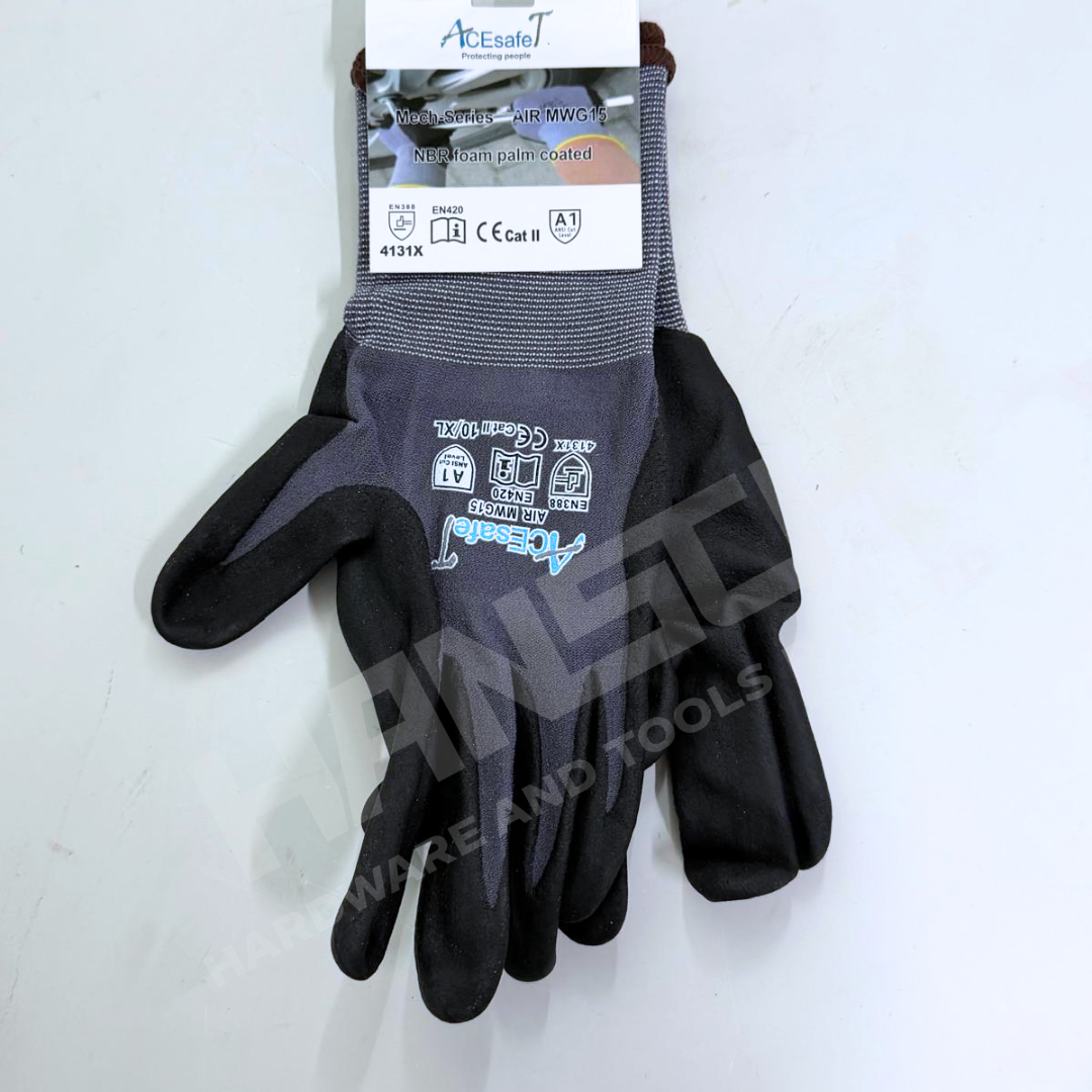 ACEsafeT AIR MWG15 Work Glove Grip Gloves / Cut Resistant Level 1 泡棉掌浸涂防护手套