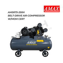 AMAX AMSR75-250H Belt Drive Industrial Air Compressor Single & Two Stage Series (7.5HP / 250L) with MOM Certificate 工业空气压缩机（附 MOM 证书）