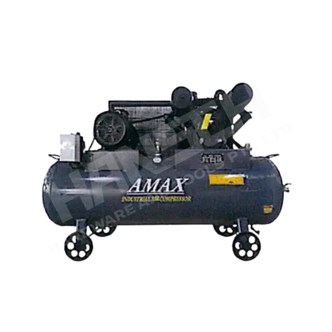 AMAX AMTB100-400HT Belt Drive Industrial Air Compressor Single & Two Stage Series (10HP / 400L) with MOM Certificate 工业空气压缩机（附 MOM 证书)