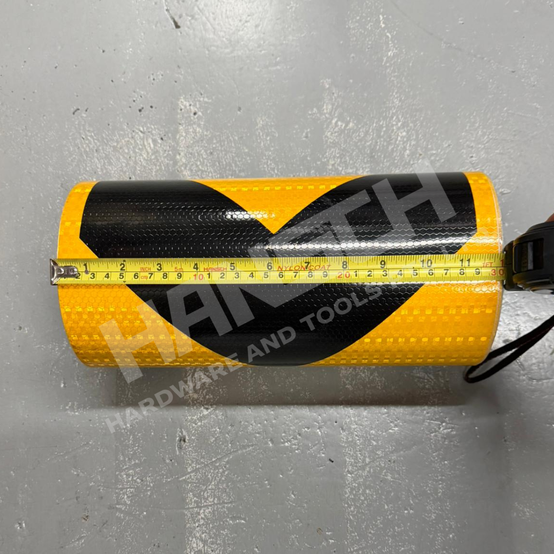 Black & Yellow Reflective Warning Tape Roll – High Visibility Chevron Directional Safety Marking Tape 黑黄箭头反光警示带 / 导向安全反光贴