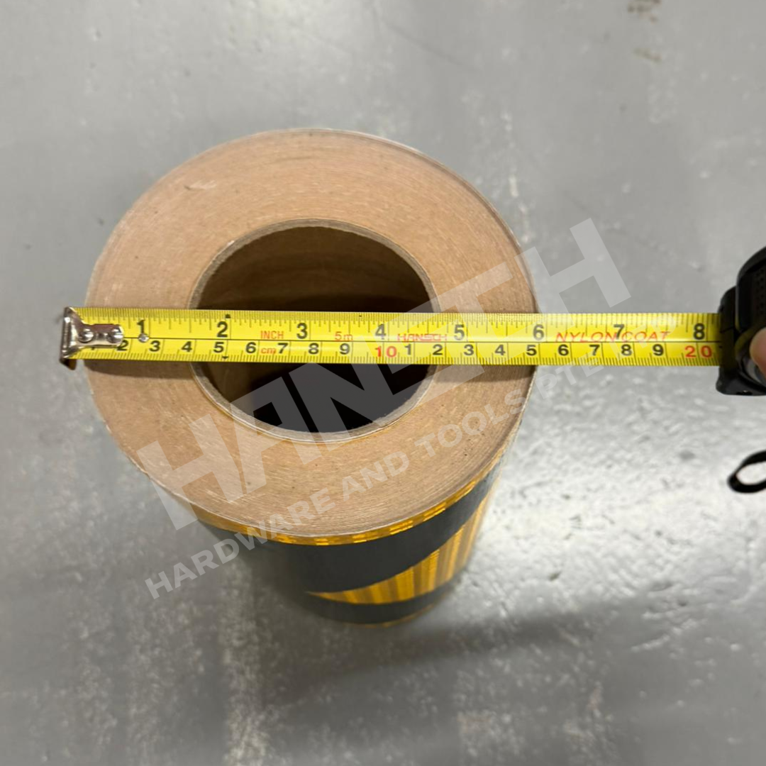Black & Yellow Reflective Warning Tape Roll – High Visibility Chevron Directional Safety Marking Tape 黑黄箭头反光警示带 / 导向安全反光贴