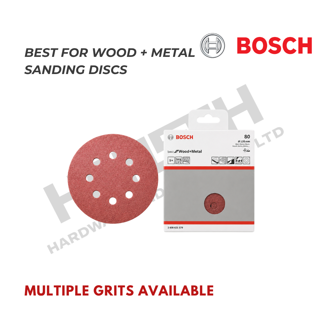 Bosch Best for Wood + Metal Sanding Discs 125mm – 5PCS Abrasive Sandpaper 木材及金属用砂纸片