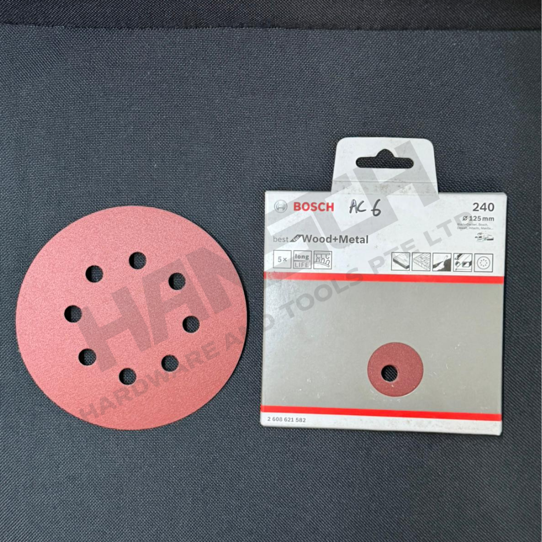 Bosch Best for Wood + Metal Sanding Discs 125mm – 5PCS Abrasive Sandpaper 木材及金属用砂纸片