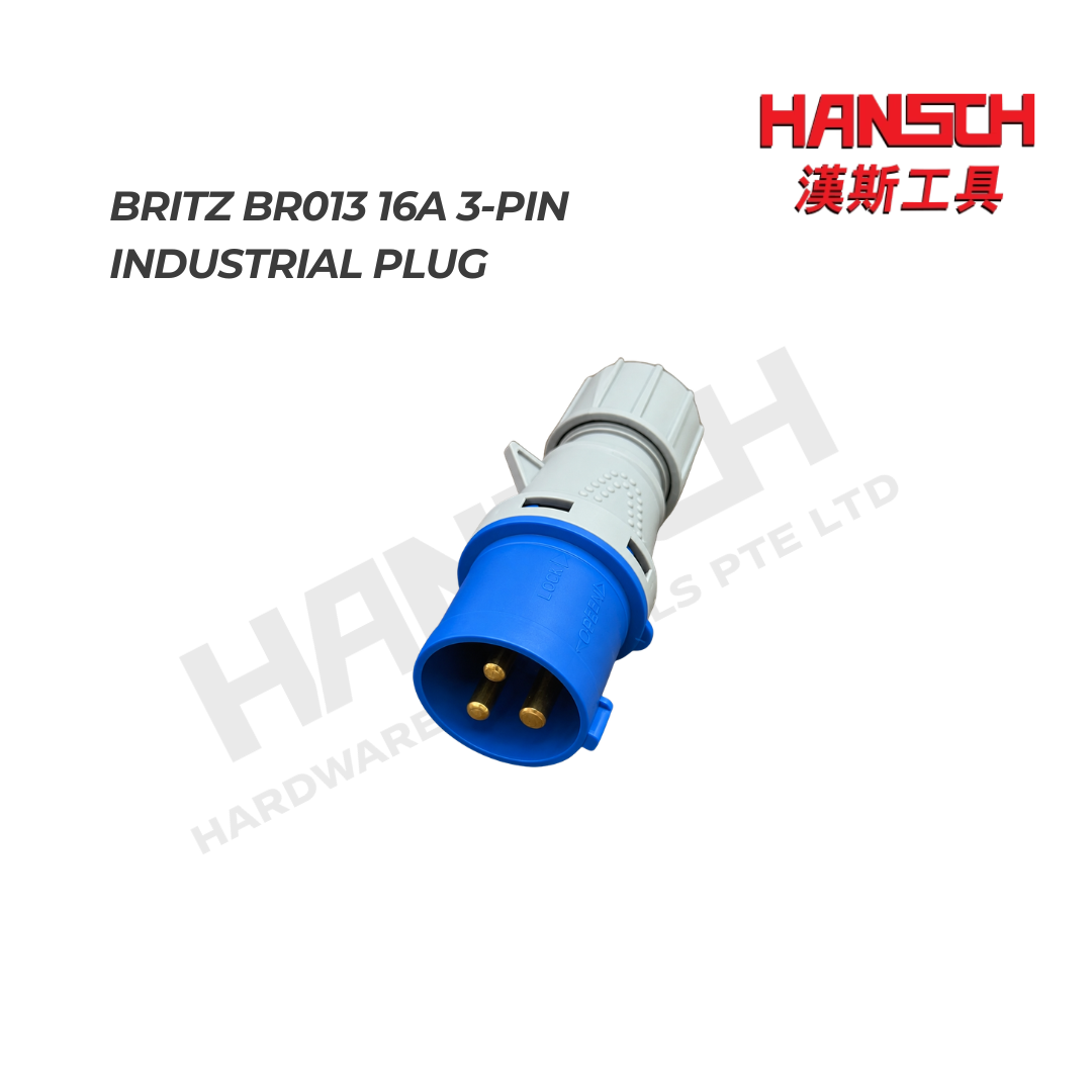 Britz BR013 16A 3-Pin Industrial Plug 2P+E 200–250V IP44 工业插头