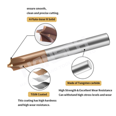 ZZBD-CT Carbide Radius Corner Rounding Inner R End Mills 4 Flute for Milling Alloy Steels,Hardened Steel 四刃钢用圆鼻刀