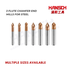 ZZBD-CT Chamfer End Mills CNC Carving Bits 3 Flutes for Steel 三刃钢用倒角刀