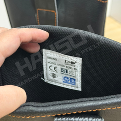D&D 05828 High-Cut Safety Boots 黑色皮革高帮套脚式安全靴