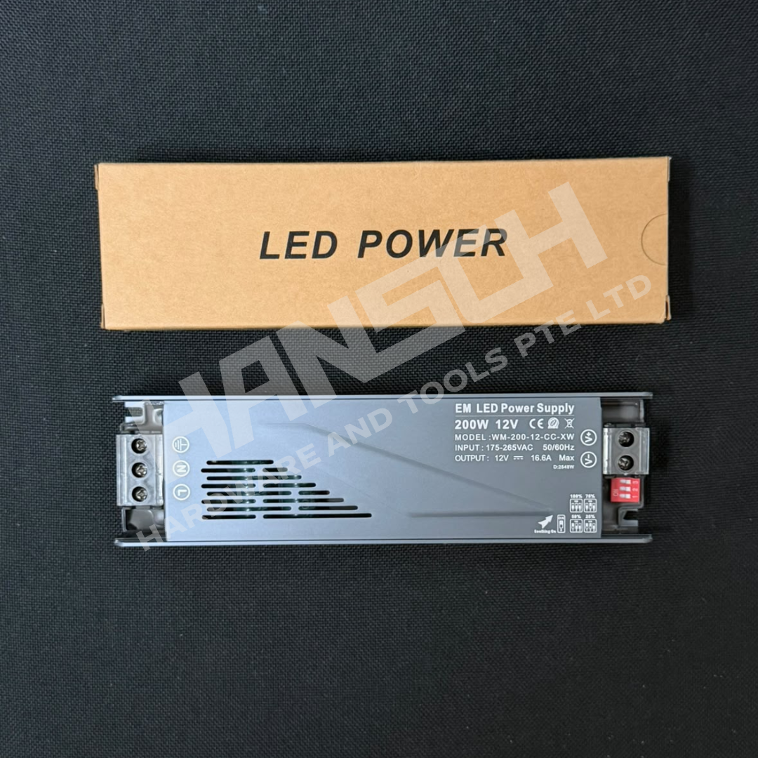 EM LED Power Supply 200W 12V DC 16.6A (WM-200-12-CC-XW) 电源供应器