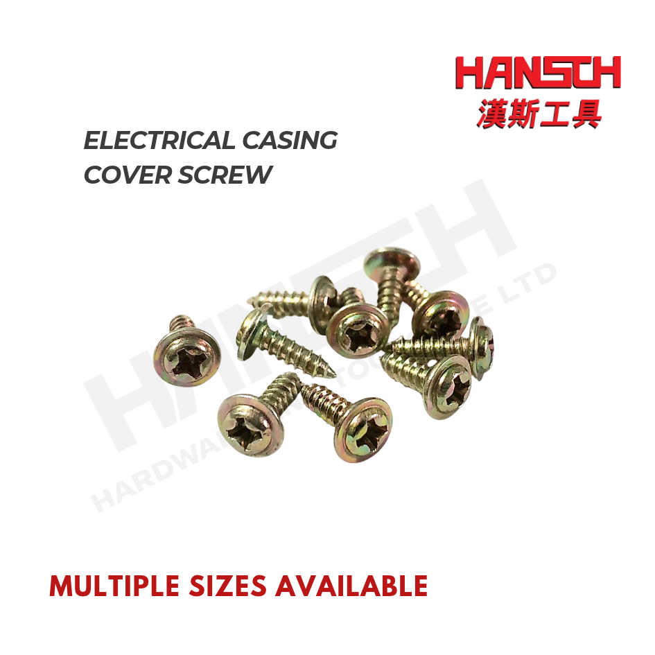 Electrical Casing Cover Screw – Phillips Pan Head Self-Tapping Screw 电箱盖板螺丝 / 十字盘头带垫自攻螺丝 (多种尺寸可选)