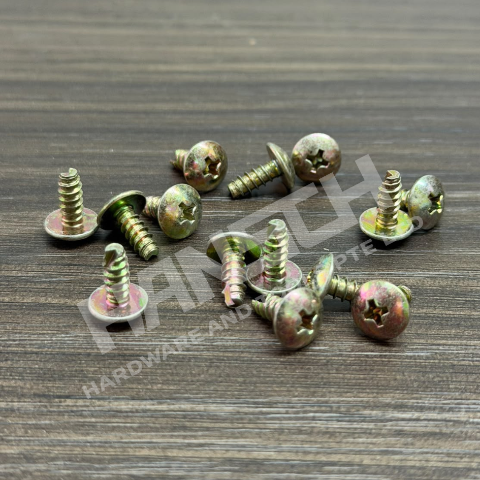 Electrical Casing Cover Screw – Phillips Pan Head Self-Tapping Screw 电箱盖板螺丝 / 十字盘头带垫自攻螺丝 (多种尺寸可选)