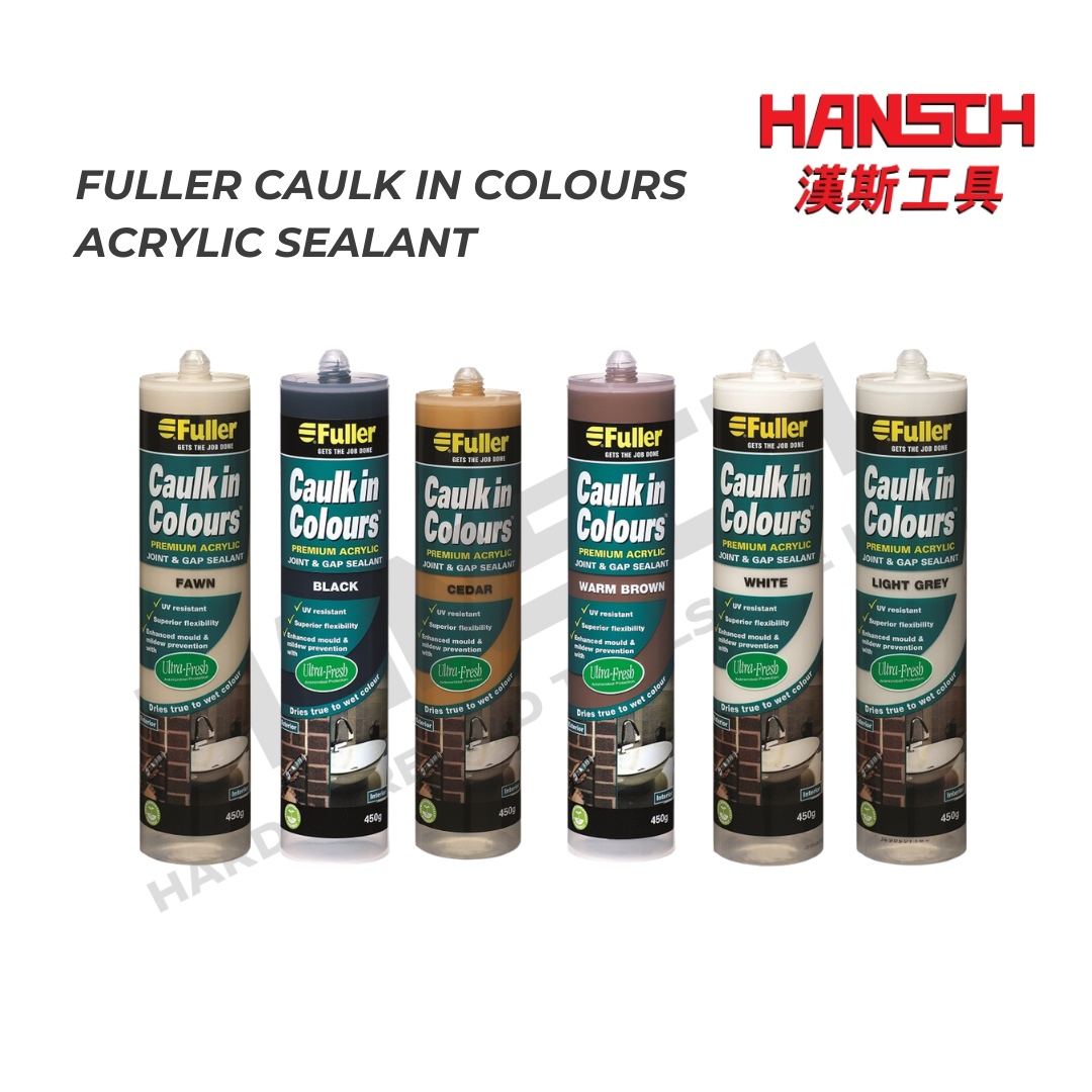 H.B. Fuller Caulk in Colour Flexible Acrylic Sealant 450g Interior/Exterior Joint & Gap Sealant for Construction & Tiling 室内外建筑瓷砖伸缩缝及填缝密封胶