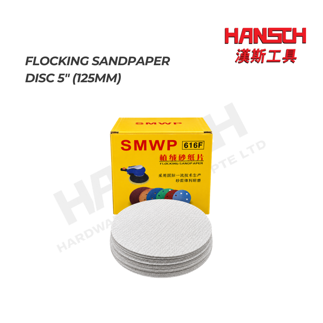 Flocking Sandpaper Disc 5″ (125mm) 120 Grit 植绒圆形砂纸片
