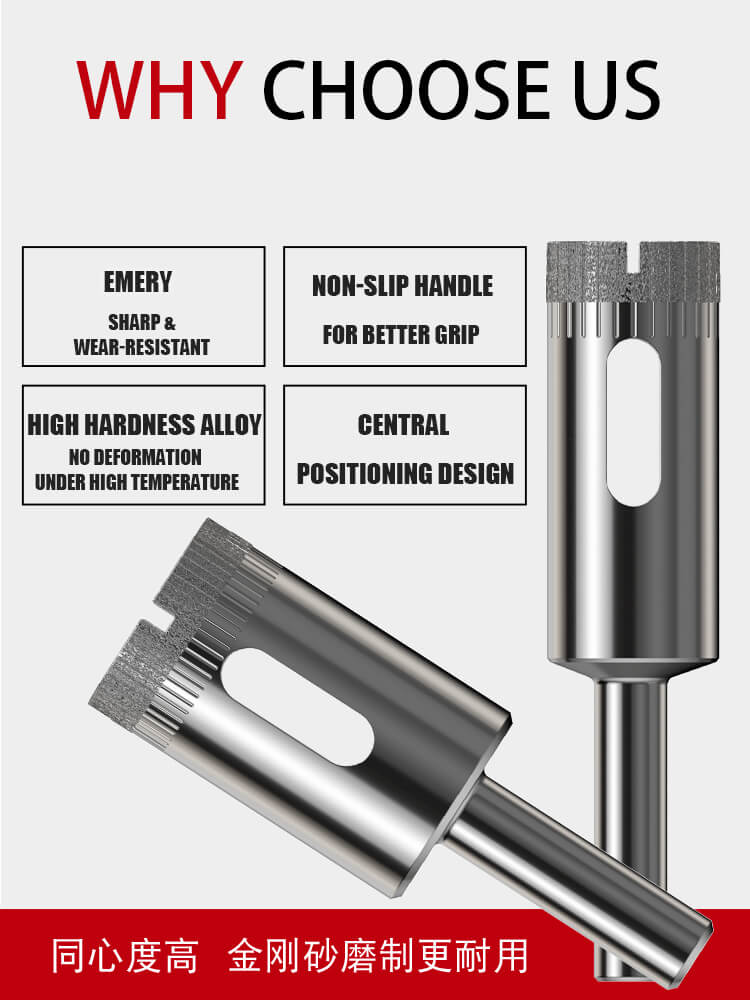 Glass Hole Opener, Glass Drill Bit Stable Reliable High Efficiency Premium Material Sturdy Durable for Tile for Glass