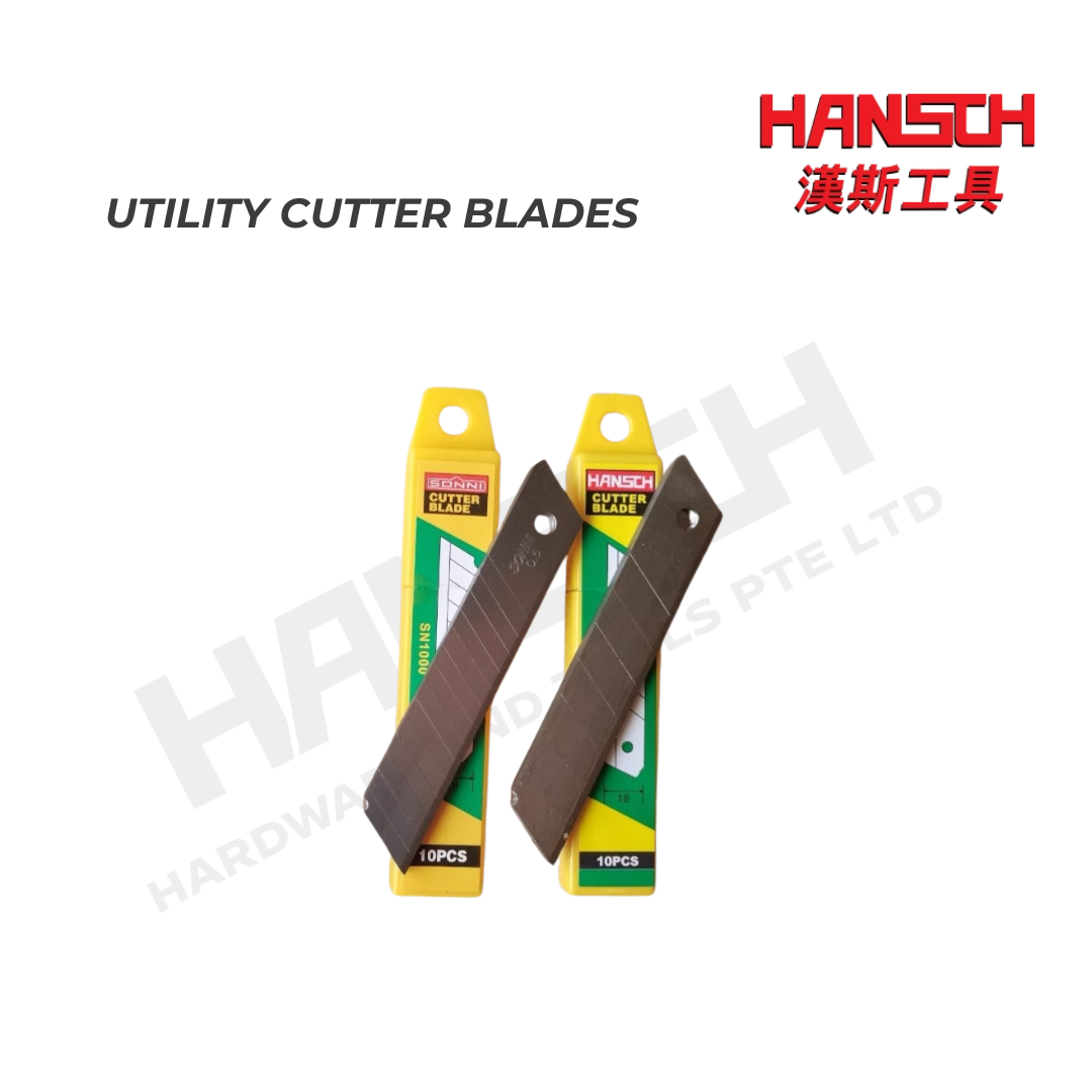 Hansch 18mm Snap-Off Utility Knife with Replacement Cutter Blades Multi-Purpose Retractable Box Cutter 多用途美工刀配替换刀片