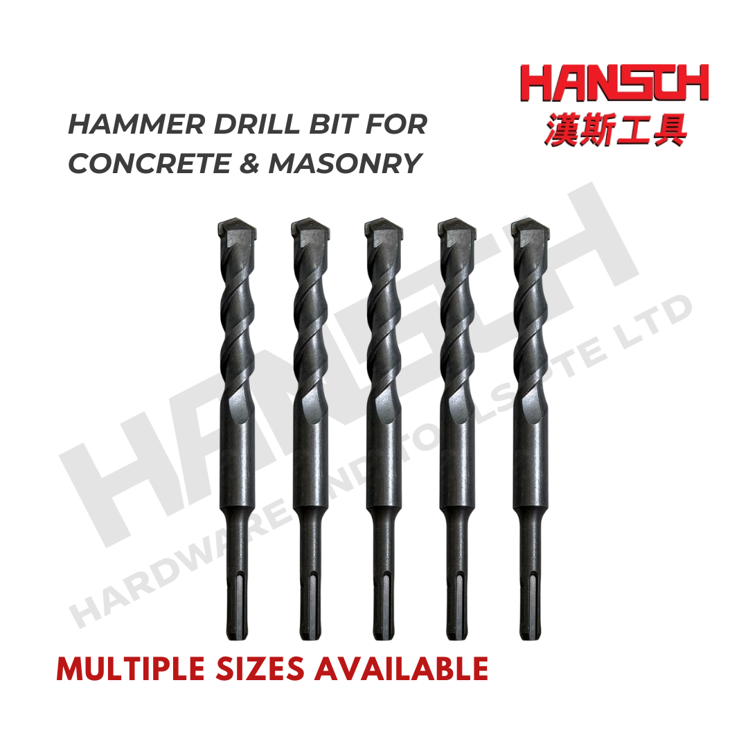 Hansch Hammer Drill Bit for Concrete & Masonry Heavy-Duty Rotary Hammer Drilling Bit 电锤钻头 混凝土水泥墙石工冲击钻头 工业级建筑钻孔工具