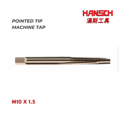 HANSCH M10 Pointed Tip Machine Tap – Cobalt Tapered Tap for Through Holes (Suitable for Stainless Steel)