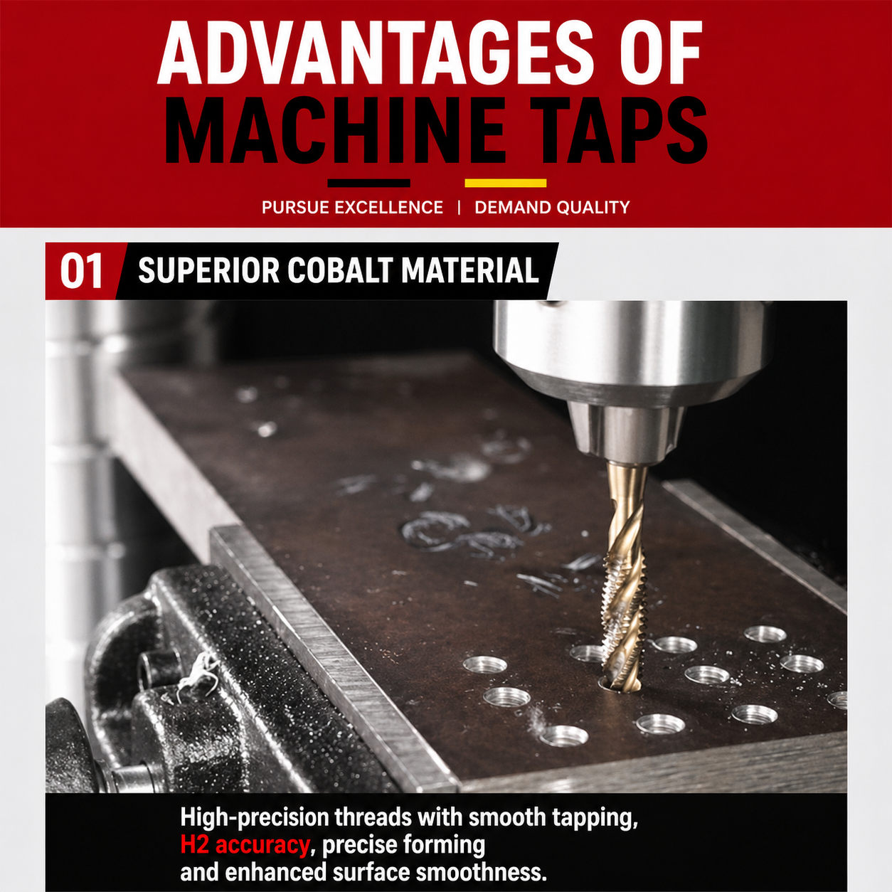 HANSCH M5 Straight Flute Machine Tap – Cobalt Thread Tap for Through & Shallow Blind Holes
