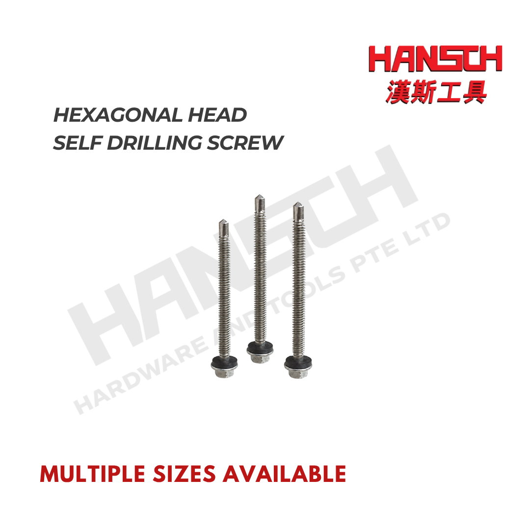Hexagonal Head Self Drilling Screw for Metal | #12 Hex Head Drill Point Screw 六角头钻尾自攻螺丝