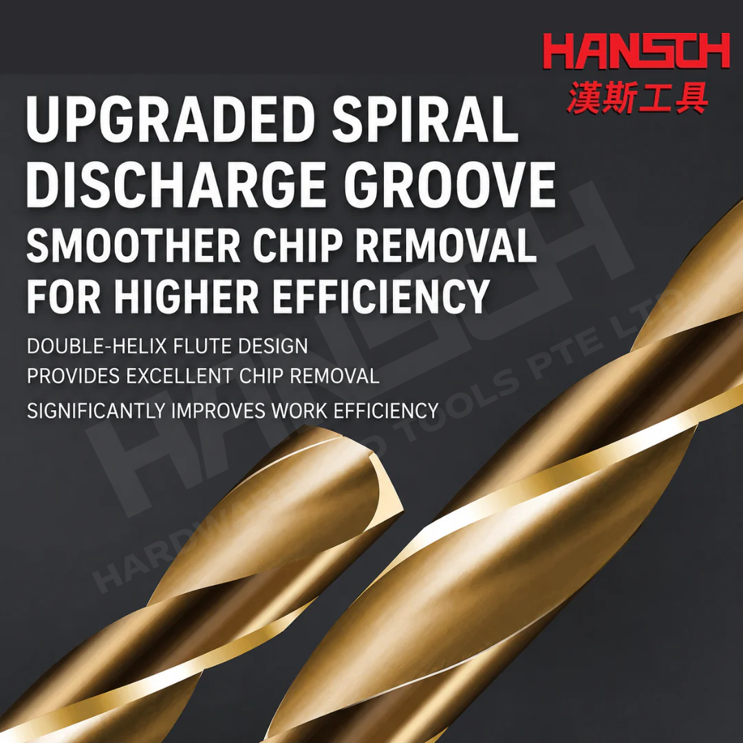 Hansch HSS Twist Drill Bit for Stainless Steel | Full Ground High Hardness Round Shank Drill Bit 工业级全磨钻