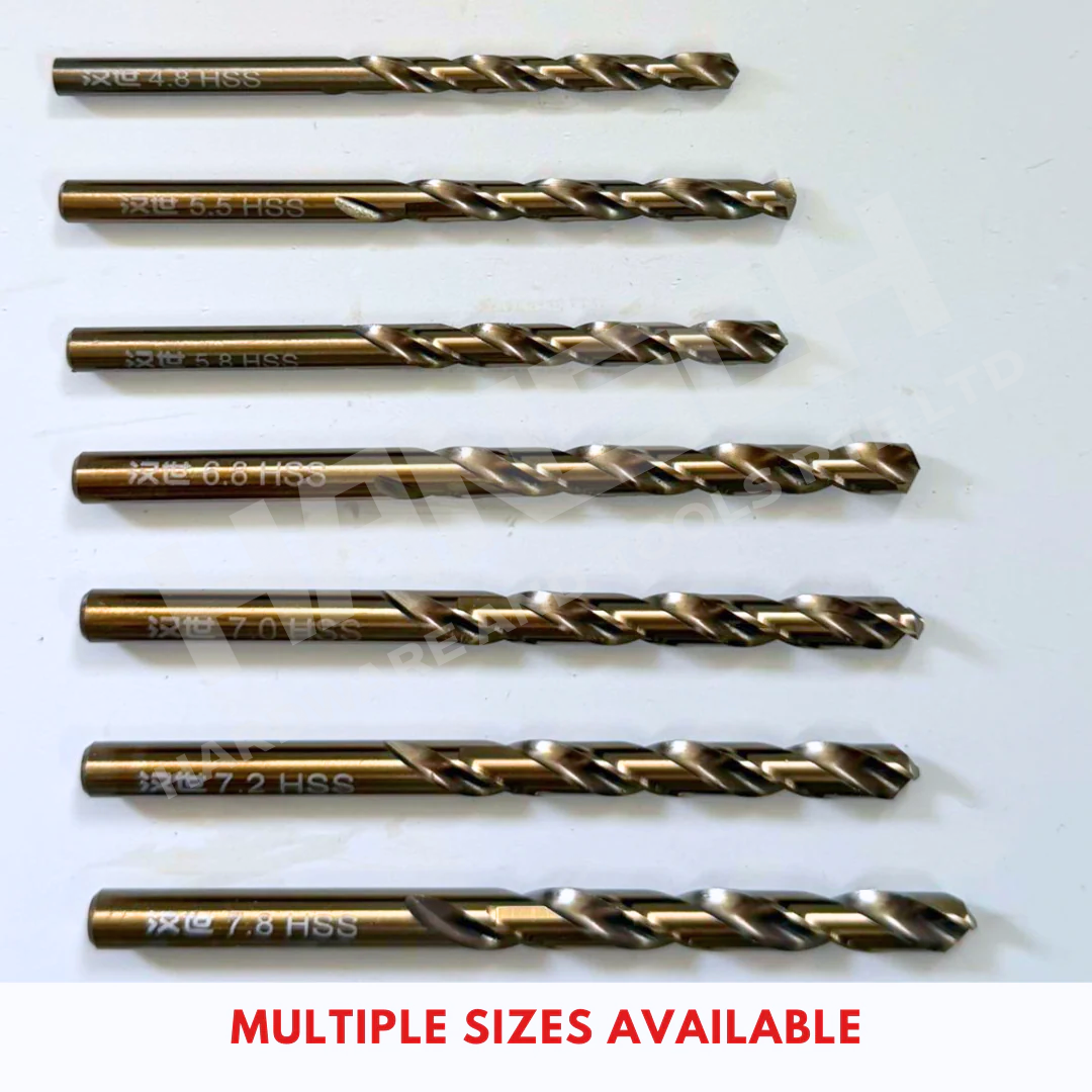 Hansch HSS Twist Drill Bit for Stainless Steel | Full Ground High Hardness Round Shank Drill Bit 工业级全磨钻