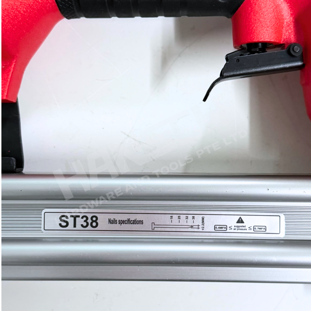 Hansch ST38 Pneumatic Brad Nailer Air Staple Nail Gun – Industrial Grade Air-Powered Fastening Tool 钢钉枪