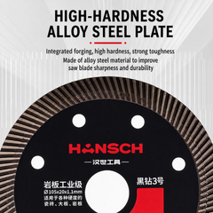 Hansch Black Diamond No.3 (105mm) Ultra-Thin Diamond Blade, Industrial-Grade For Porcelain, Slabs & Sintered Stone